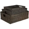 Under The Bed/Basic Wicker Storage Basket, Medium, 20 in L x 14.5 in W x 6 in H, Antique Walnut Brown 2