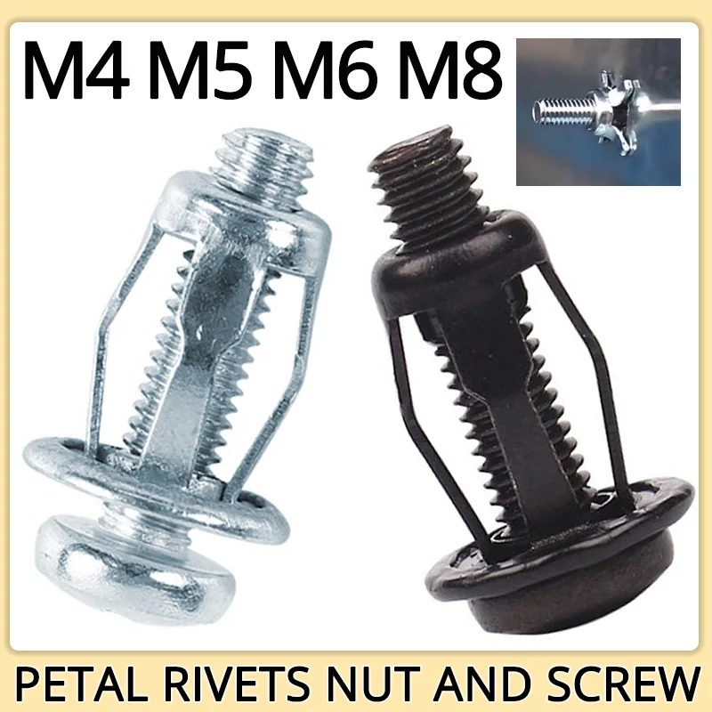 M4 M5 M6 M8 304 Stainless Steel Petal Rivets Bolt Cap Slotted Pull Rivet  Nut Color Zinc Plating Car License Plate Fixed Screw - AliExpress