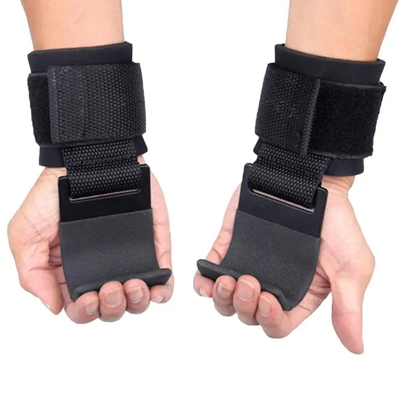 Hot Sale Weight Lifting Hook Fitness Gloves Hand-Bar Wrist Straps Heavy Duty Pull-ups Power Lifting Bodybuilding Training Grips