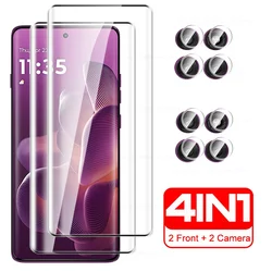 6 - in - 1 Premium Tempered Glass Screen Protectors with 10D Curved Design - Edge 60 (4in1 2front 2 lens)