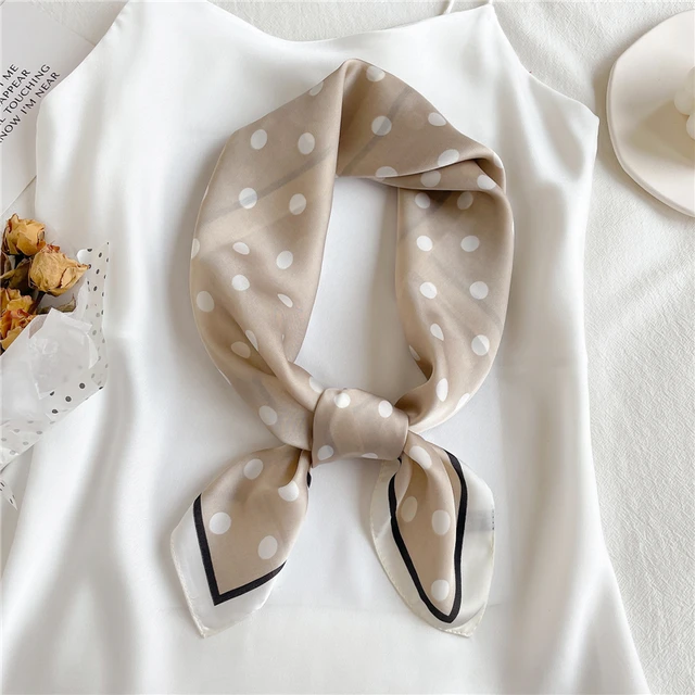 Silk Square Scarf Women Satin Bandana Print  Scarves Head Band Fashion Lady Hair Shawl and Wrap Female Neckerchief Hijab 2022 FJ70-381-3