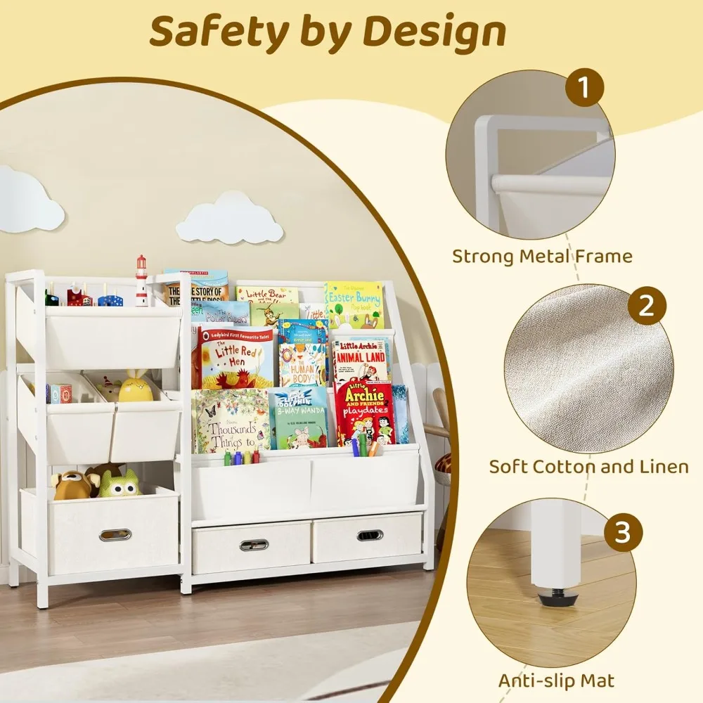 3-Tier Kids Bookshelf & Toy Organizer 3