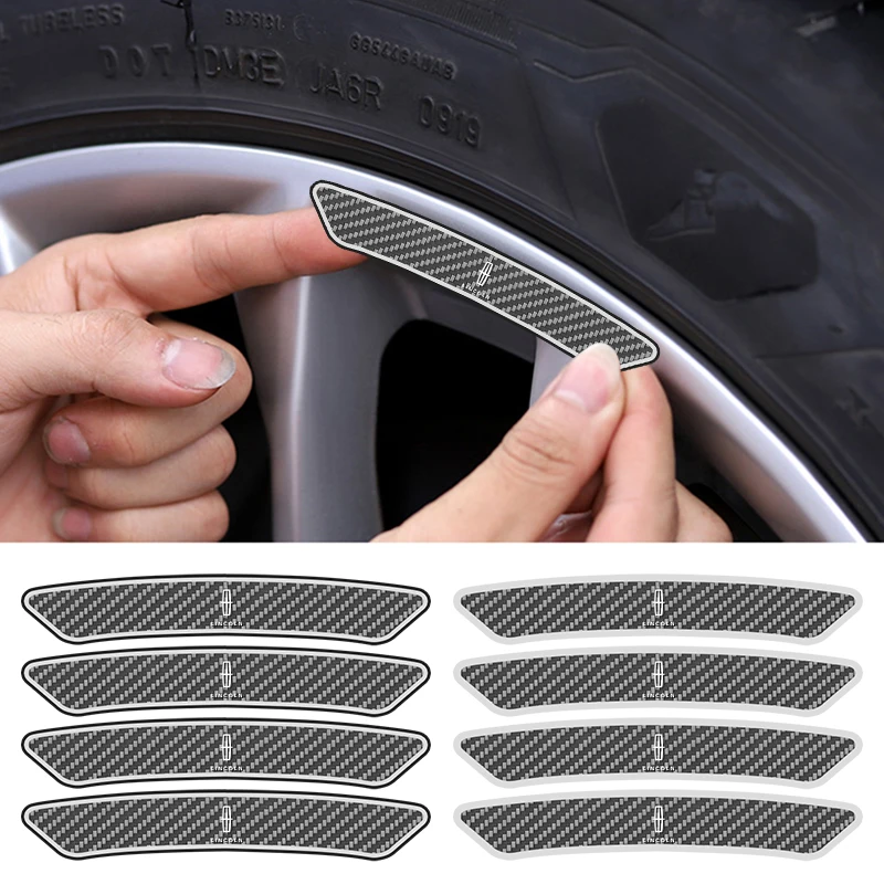 4Pcs Car Logo 3D Trim Badge Wheel Brow Decal Car Wheel Hub Sticker Per Lincoln Continental Navigator Mkc Mkt Mkz Mkx Aviator