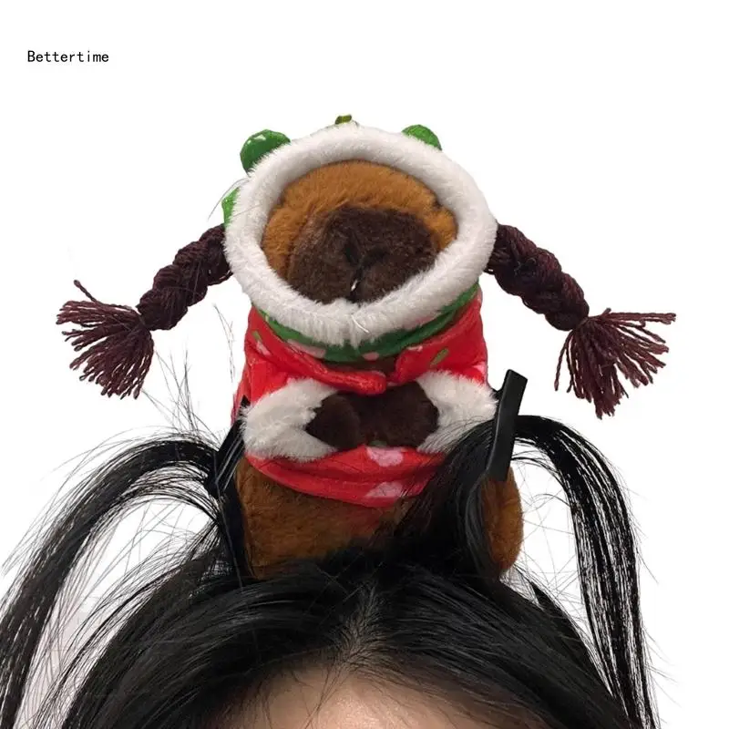 

B36D Stuffed Capybara Hairband Women Washing Face Hairband Makeup Hairband