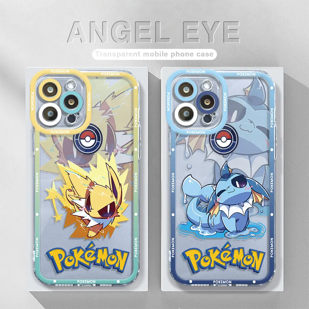 Custodia Coque Pokemon-Pikachu Per Samsung Galaxy S10 S20 Plus S22 Plus S21 S23 Ultra S20Fe Note 10 Plus Cover Morbida Trasparente