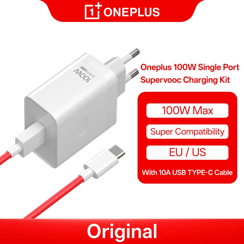OnePlusSuperVOOCCharger100WOnePortUSBCPowerAdapterforOneplus1312R1211Nord5CE5Pad3210AFastChargingCable