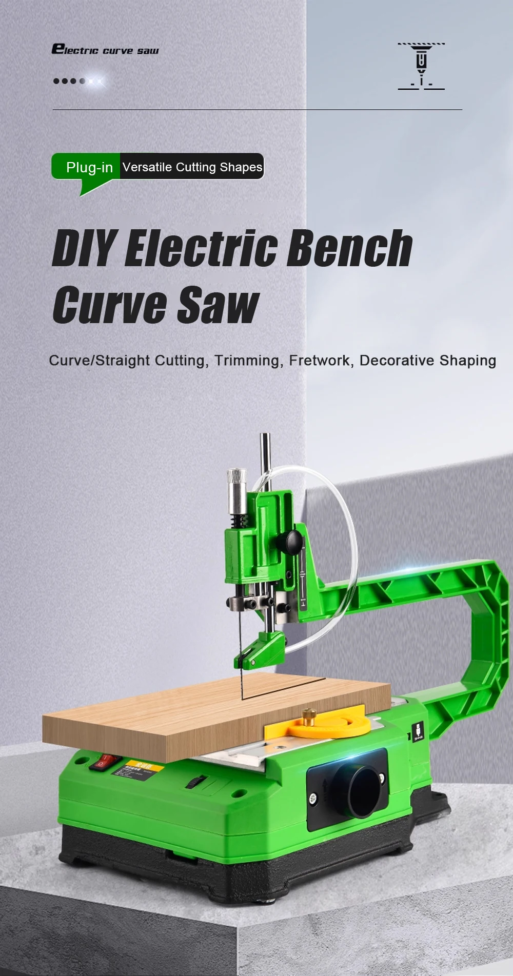 Desktop Jigsaw Small Curve Saw Electric Multi-Function Scroll Saw for Straight C
