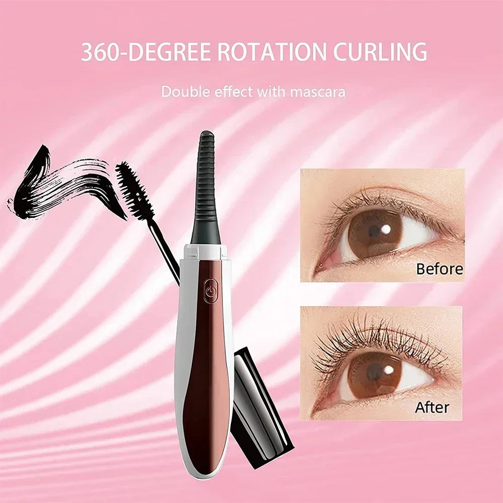 Electric Heated Eyelash Curler Natural Fake Eye Lash Beauty USB Makeup 24 Hours Long Last Eyelashes Curl Intelligent Temperature