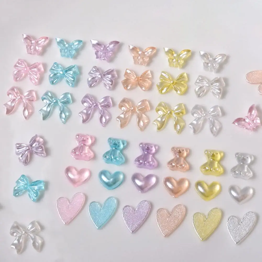 

50 шт. украшения для ногтей 3D Любовь Сердце бант медведь стиль сделай сам дизайн ногтей украшения INS дизайн ногтей ювелирные изделия подвески