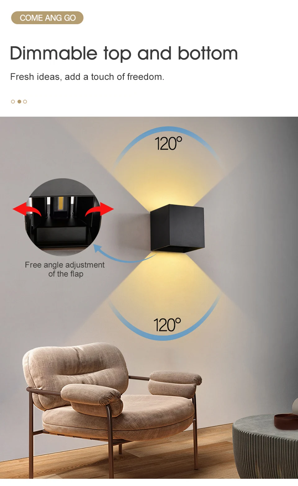 LED Wall Lamps 7W Cold White Warm White Waterproof Outdoor Interior Modern Nordic Square Wall Lights For Indoor Garden Corridors