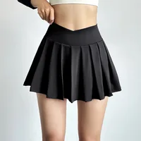 Sports short skirt women summer anti-walk yoga pants running fitness clothes quick dry breathable high waist pleated skirt - Image 4