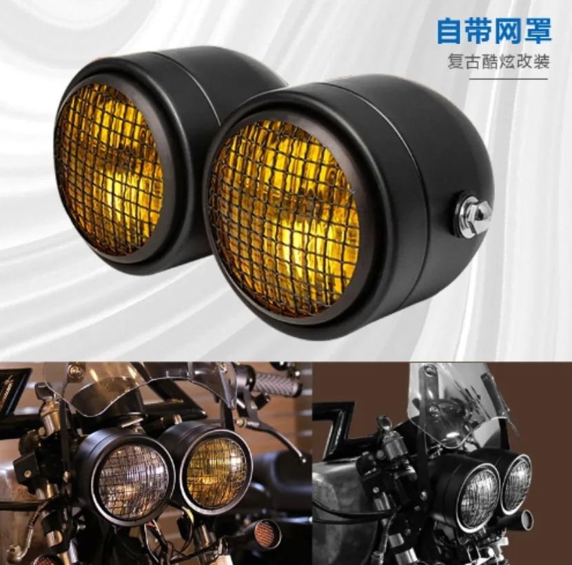 

Аксессуары для мотоциклов в стиле ретро, двойные лампы для мотоциклистов Harley Prince CG125, переоборудованные фары, лампы, фары, 1 комплект