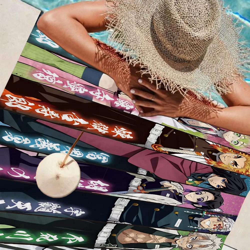 Demon Slayer Towel Microfiber Beach Towel Absorbent Quick dry Soft Yoga Swimming Resort Mountain Climbing Towel 4