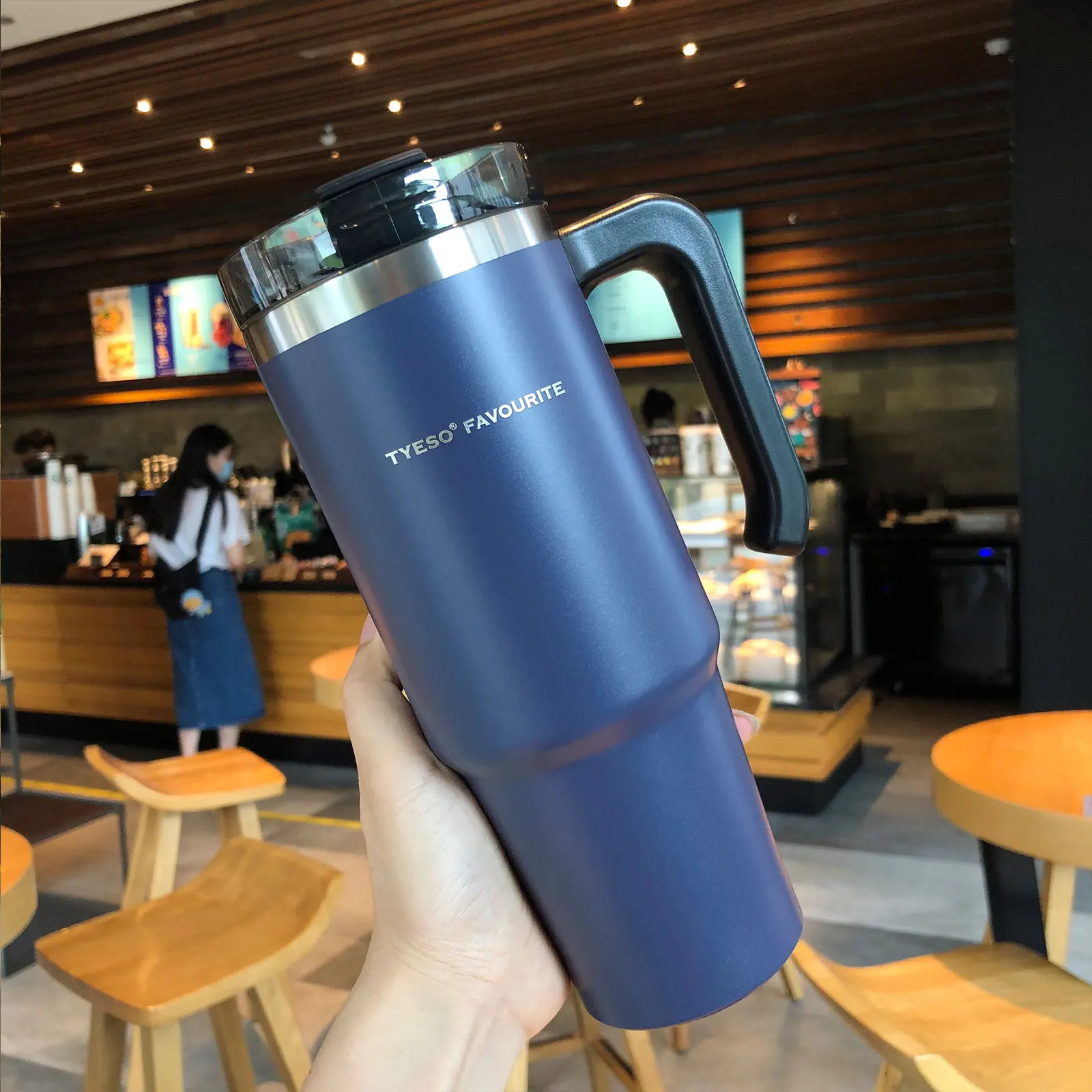 

600/890ML Stainless Steel Thermos Cup For Coffee Portable Handle Coffee Mug Tumbler With Straw Water Bottle Beer Mug Drinkware