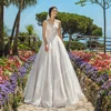 Ivory Women A-line Bridal Gowns Elegant Sleeveless Lace Applique Wedding Dresses Formal Party Exquisite Design Vestidos De Novia 4