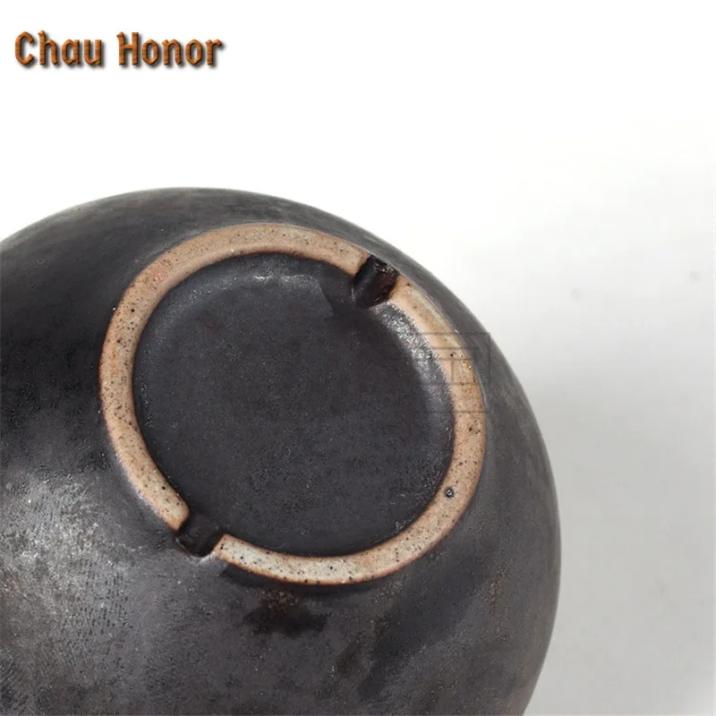 200ml Ancient Handmade Kiln Fambe Pottery Teapot Sprinkle Gold Glaze Applique Side Handled Teapot Dahongpao Teaware Gift Packed