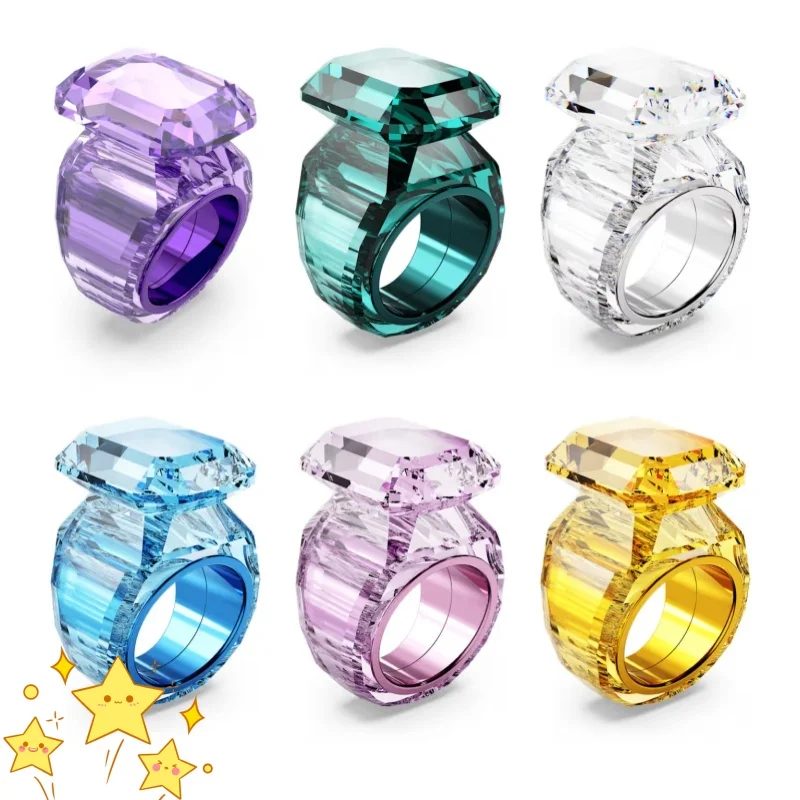 Anillo Vintage Chapado En Oro 18k Con Cristal Envejecido Y Circonitas - Banda Abierta Ajustable, Minimalista, Regalo Para Mujer