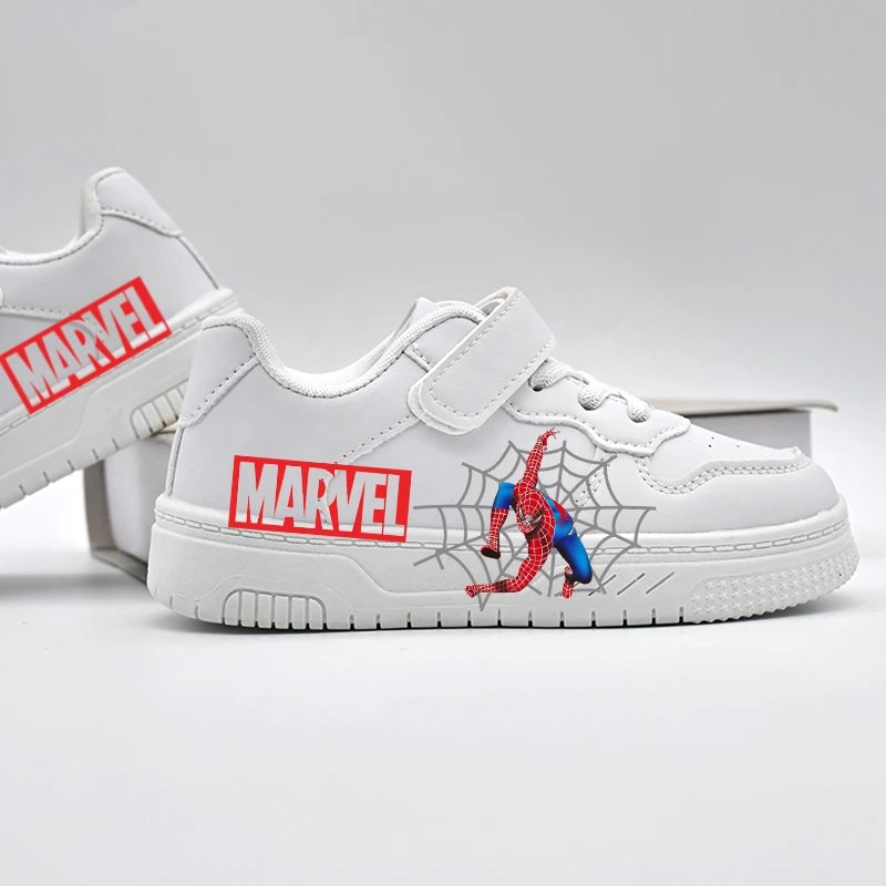 Marvel Kids Shoes - Boys White Breathable Casual Sneakers With Cartoon Print