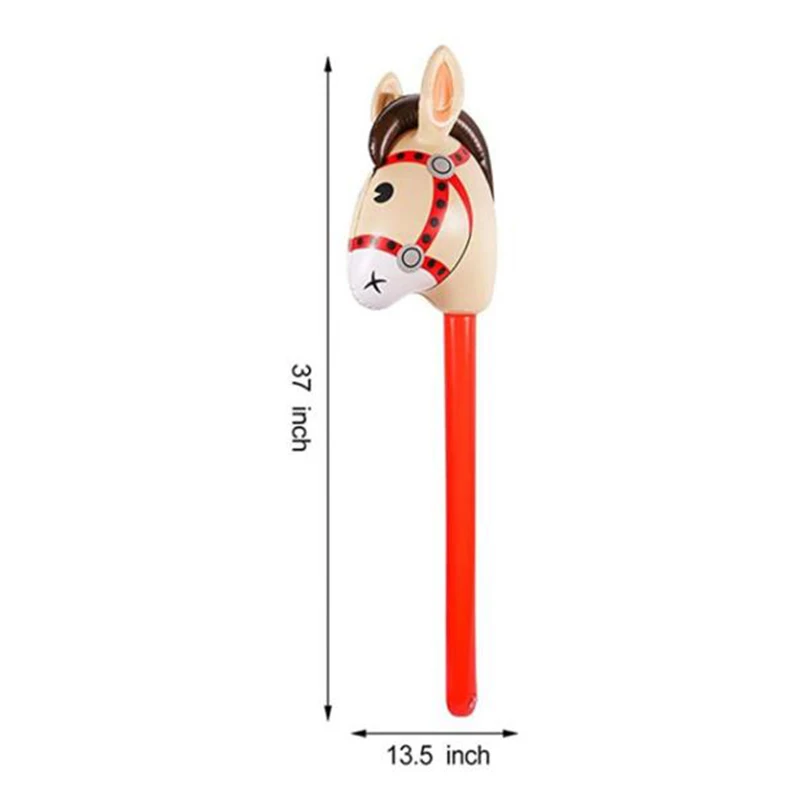 Inflatable Horse Heads Cowgirl Stick Outdoor Educational Children Kid Gifts Toys 3