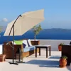 10ft Cantilever Patio Umbrella, Offset Hanging Outdoor Table Umbrella with Tilt Crank, 6 Sturdy Ribs and Cross Base, UV 2