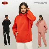 ZODF New Thick 350gsm Fleece Hooded Hoodies For Men Unisex Winter Oversized Loose Basic Solid Sweatshirts Pullovers Coats HY0631 - Image 4
