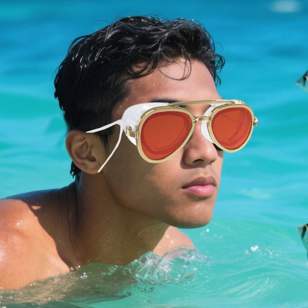 Anti-Fog Swimming Goggle Leak Proof Retro Swimming Goggles Non-Slip Swim Sports Eyewear for Swimming Pool Diving Seaside