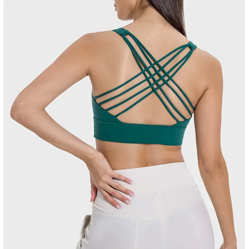 Solid Color Women Sports Bras Gathered Without Steel Ring Running Vest Fitness Front Zipper Sexy Shockproof Underwear