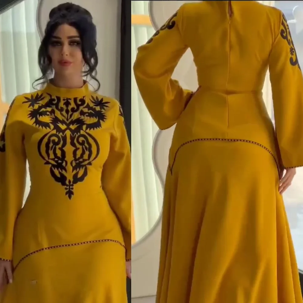 

Prom Dress Evening Jersey Pattern Engagement A-line High Collar Bespoke Occasion Gown Midi Dresses Saudi Arabia