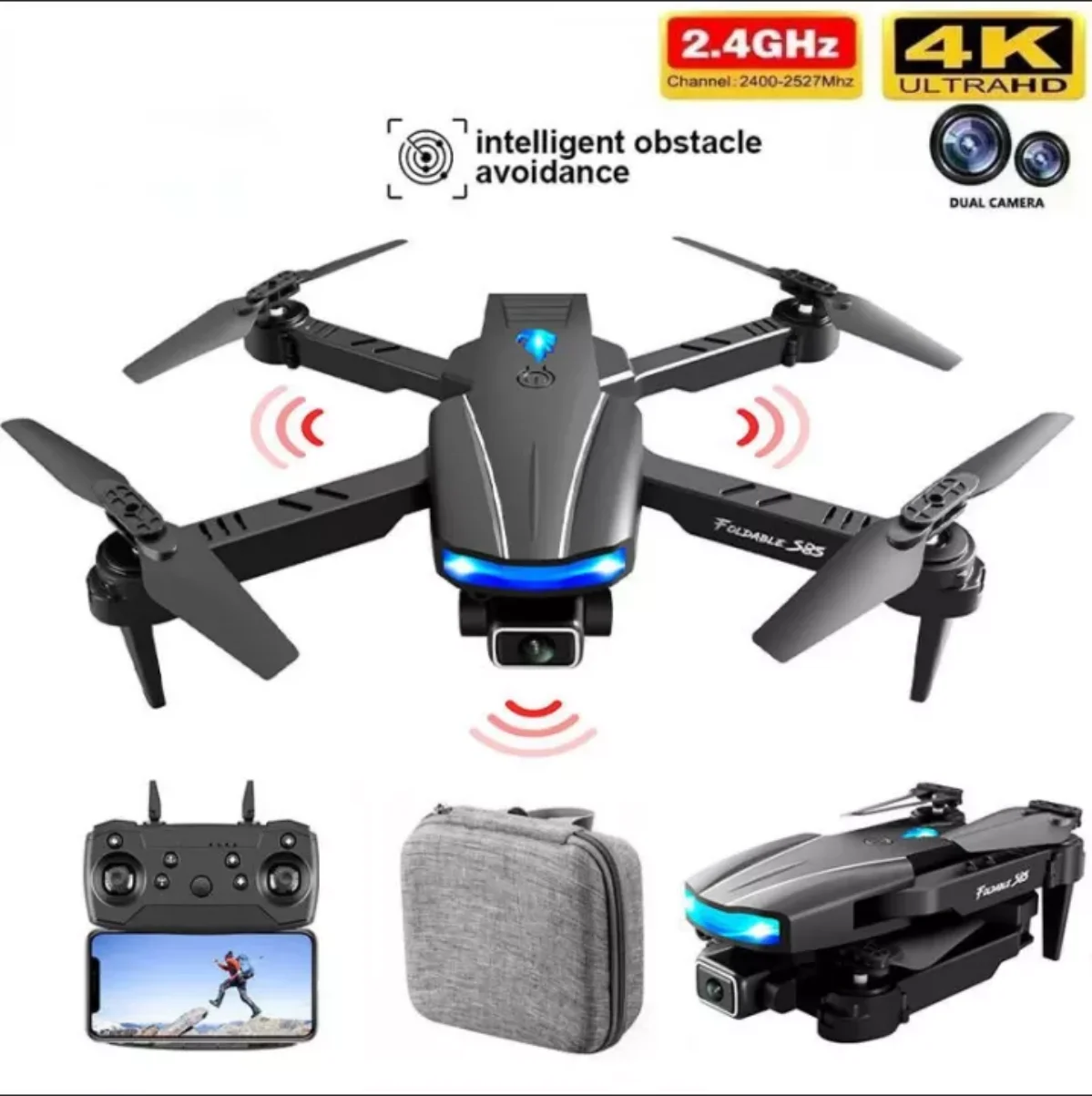

New S85 Mini Drone 4k HD Dual Camera With infrared obstacle Avoidance Remote Control Helicopter Four Axis Aircraft Dron toy