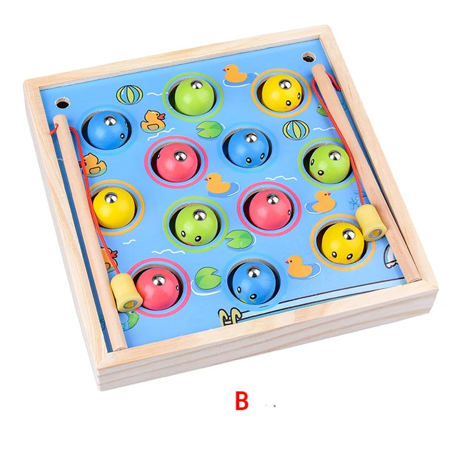 Children Wooden Magnetic Fishing Game-Happy Penguins Toys Early