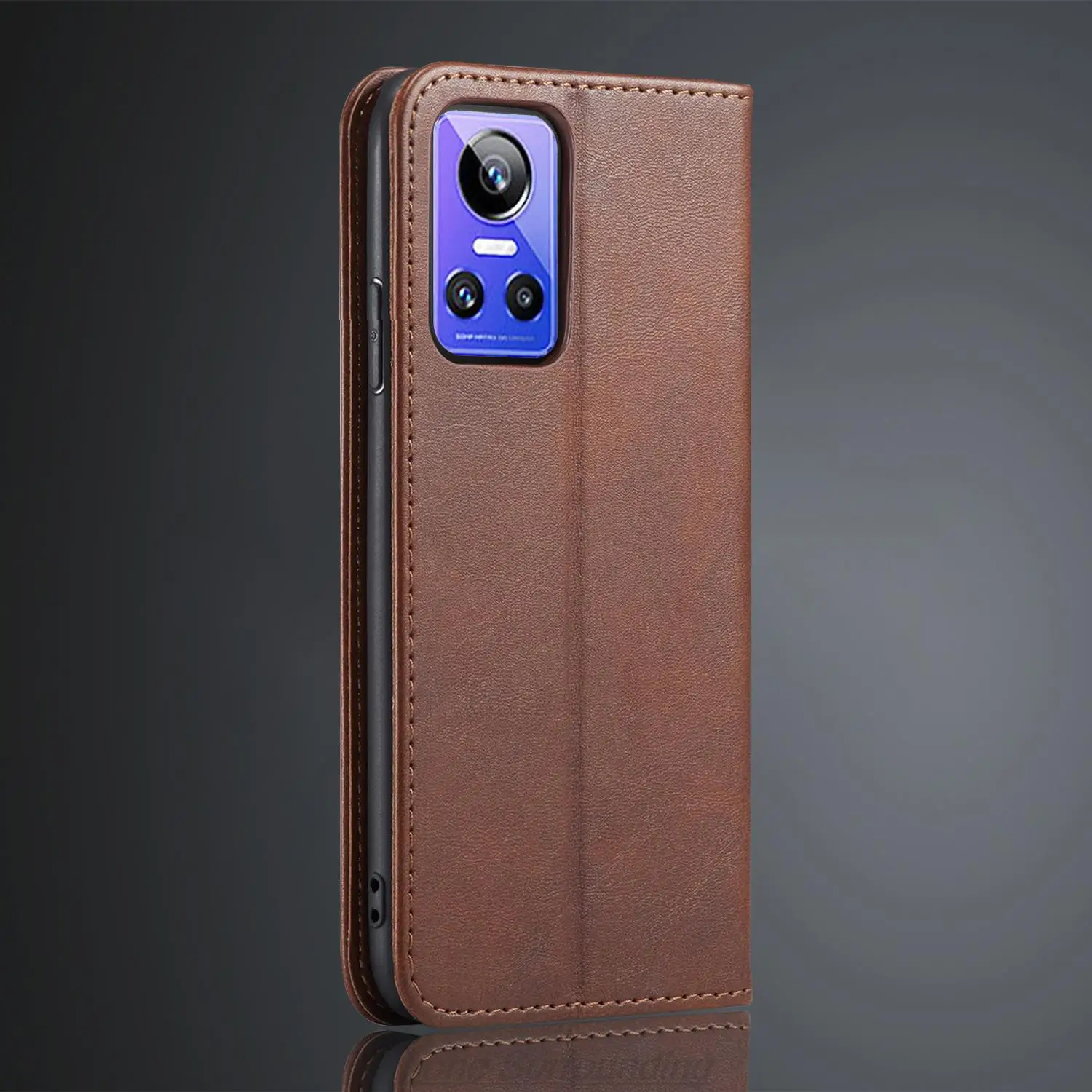 마그네틱 어트랙션 커버 가죽 케이스, OPPO Realme GT Neo 3 플립 케이스, 카드 홀더 홀스터 지갑 케이스, Fundas Coque
