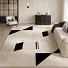 Black White Geometric Living Room Decorative Carpet Modern Minimalist Bedroom Carpets Line Art Study Room Rug Easy To Care Rugs 4