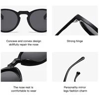 Nouvelles lunettes de soleil polarisées rétro hommes femmes mode petites lunettes de soleil rondes pour homme femme littéraire Vintage nuances lunettes de conduite 6