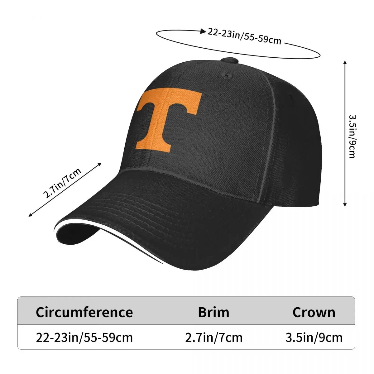 Unisex Cotton Cap For Women Men Tennessee Fashion Baseball Cap University Adjustable Outdoor Streetwear Hat