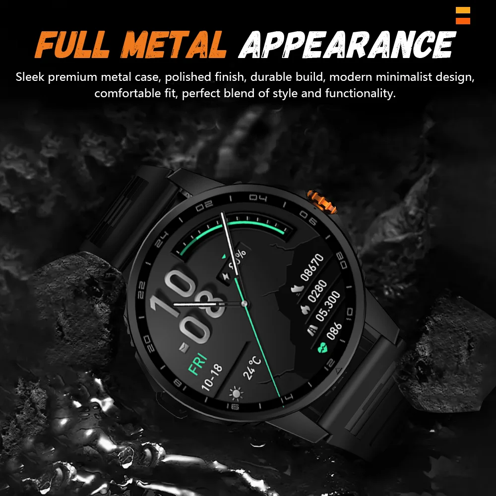2026 Men's Smart Watch LED Outdoor Flashlight Bluetooth Call Multifunctional Sports Fitness Tracker Large Capacity Battery 5