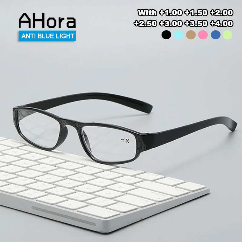 

Ahora 2023 Anti-blue Light Reading Glasses Personality Colorful Presbyopic Reading Eyeglasses Men Women Small Portable Eyewear