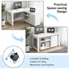 Computer Desk L Shaped, with 3 Drawers and 2 Shelves, Writing Office Table with Storage File Cabinet,with Wheels for Home Office 5