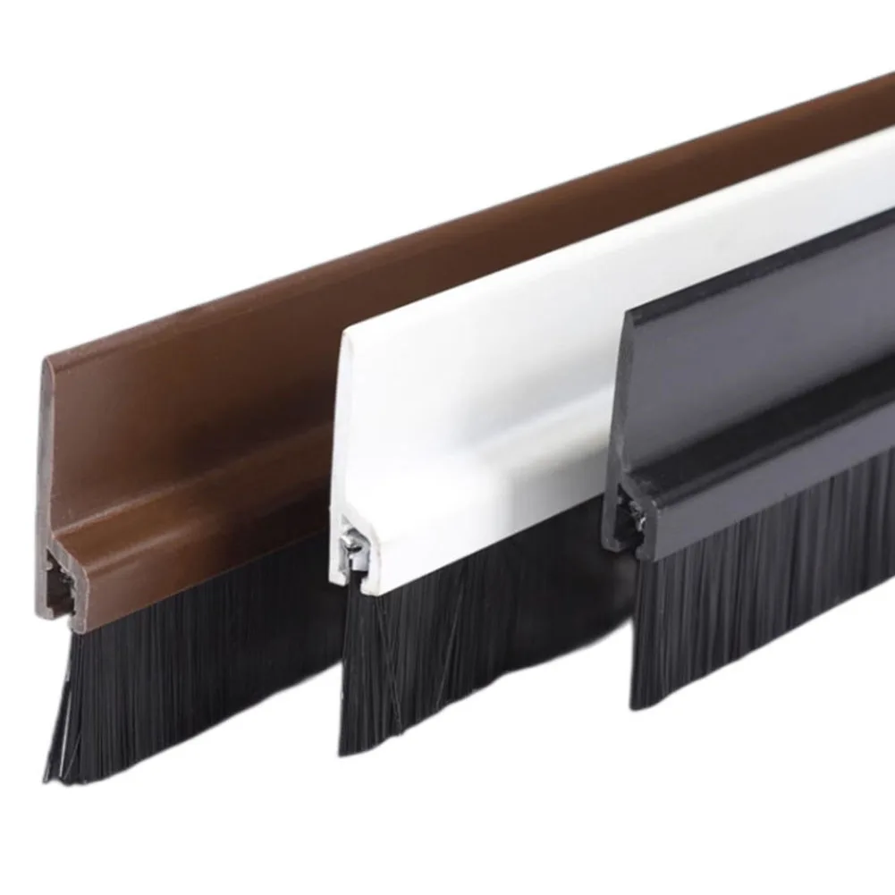 100cm Door Bottom Brush Seal Strip Insectproof Door Bottom Seal Strips Self-Adhesive Door Stopper Brush Seal Strip Home Hardware