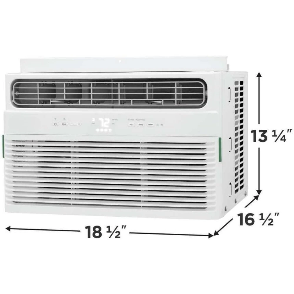 FHWW084TE1 Window Air Conditioner, New 2024 8,000 BTU, White Product Dimensions	16.3"D x 18.5"W x 13.2"H 3