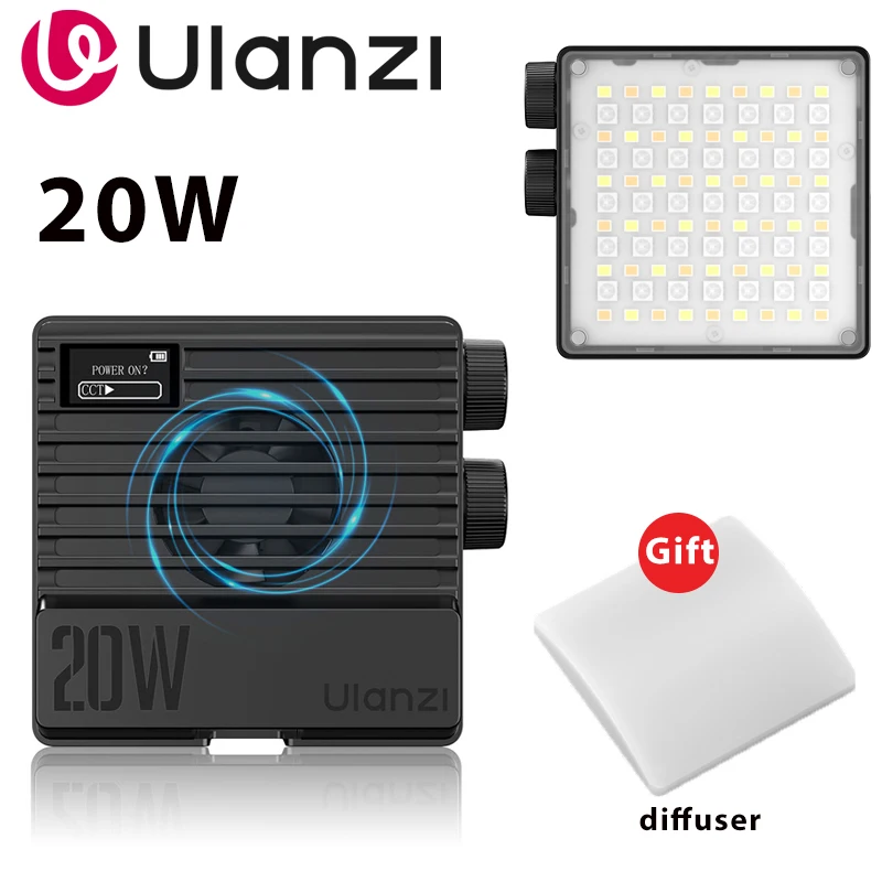 Ulanzi LE20 LED Painel de Fotografia Lâmpada Photo Studio Light 20W RGB para Câmera Tiktok Youbute Jogo Iluminação de Filmmaker de Vídeo ao vivo