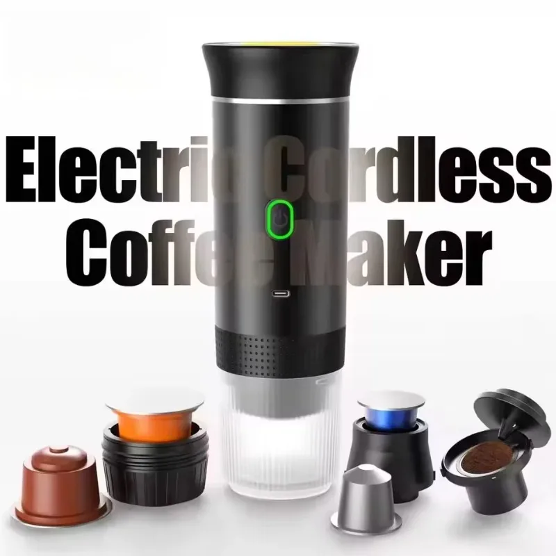 2-in-1 Portable Italian Espresso Machine Espresso Coffee Maker Wireless Portable Coffee Machine for Car Home and Travel