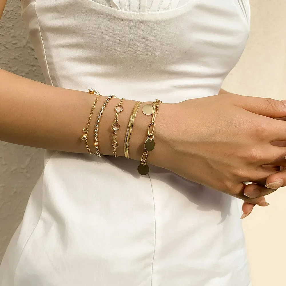 3 Pcs/set Geometric Twisted Lines Irregular Shaped Open Cuff Bracelet and Bangle Set for Women Punk Exaggerated Style Accessor