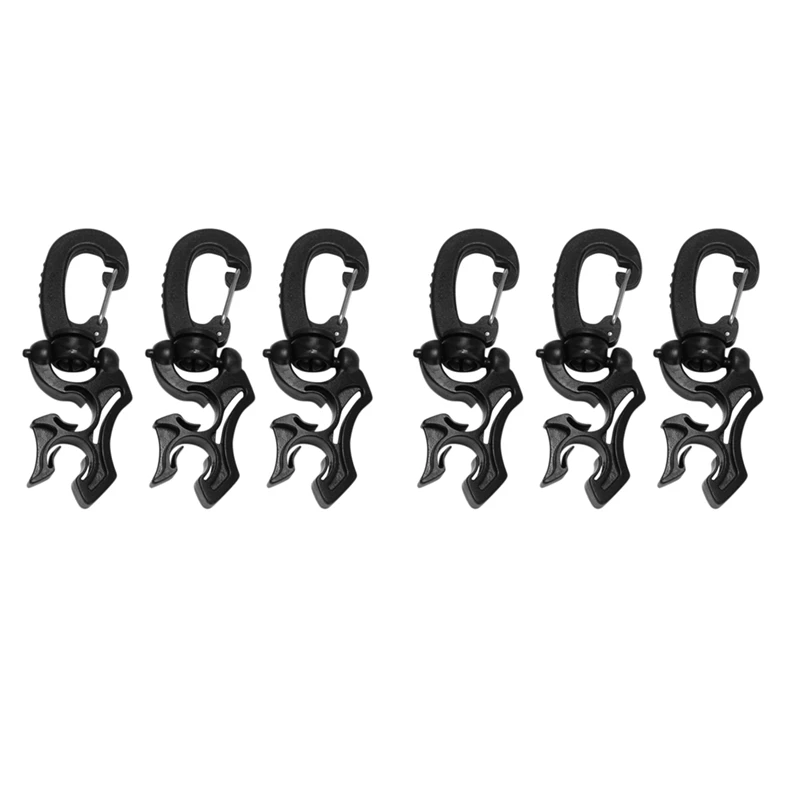 

6 Pcs Diving Hose Holder Clip Scuba Diving Double BCD Hose Clip With Snap Hook Buckle For Dive Snorkeling Accessories
