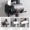 Hair Dryer Holder Hair Tool Organizer Wall Mounted Hair Dryer Hanging Rack Placement Rack Bathroom Multi-Functional Storage Rack 3