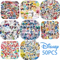 50pcs Disney Mix Cartoon Cute Stitch Micky Princess Stickers Vinyl Laptop Luggage Skateboard Waterproof Girl Sticker 1