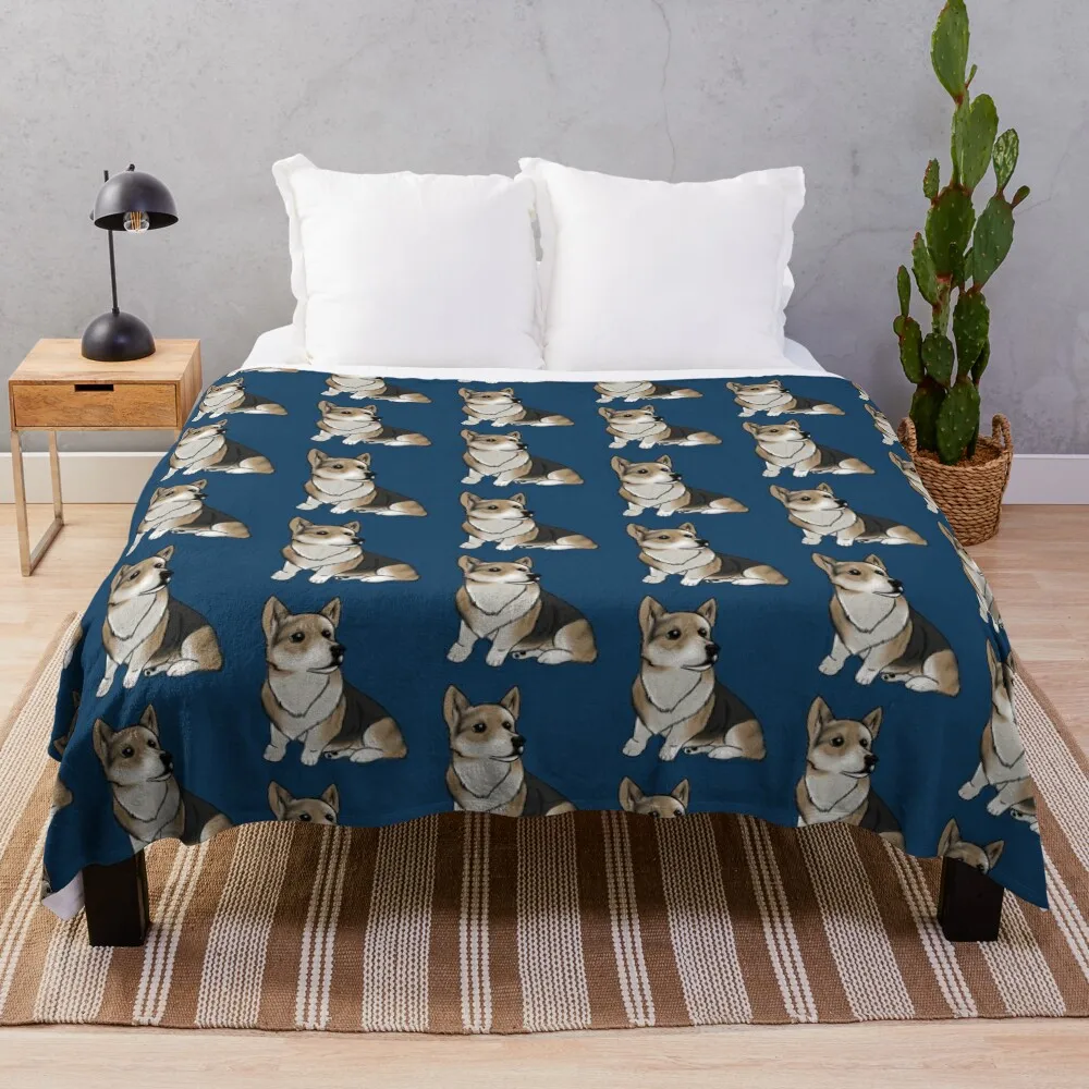 

Tri Color Corgi Dark Background Throw Blanket Sleeping Bag anime manga Blankets