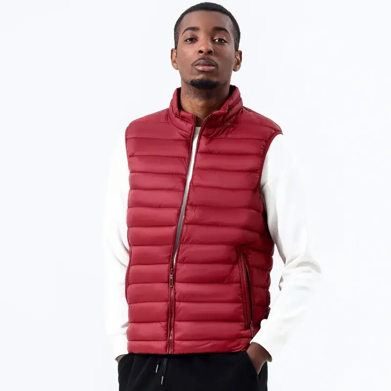 Autumn Winter Men's Vest Stand Collar Plus Size Casual Sleeveless Warm Waistcoat Jacket Wholesale Cotton Padded Outerwear - Image 7