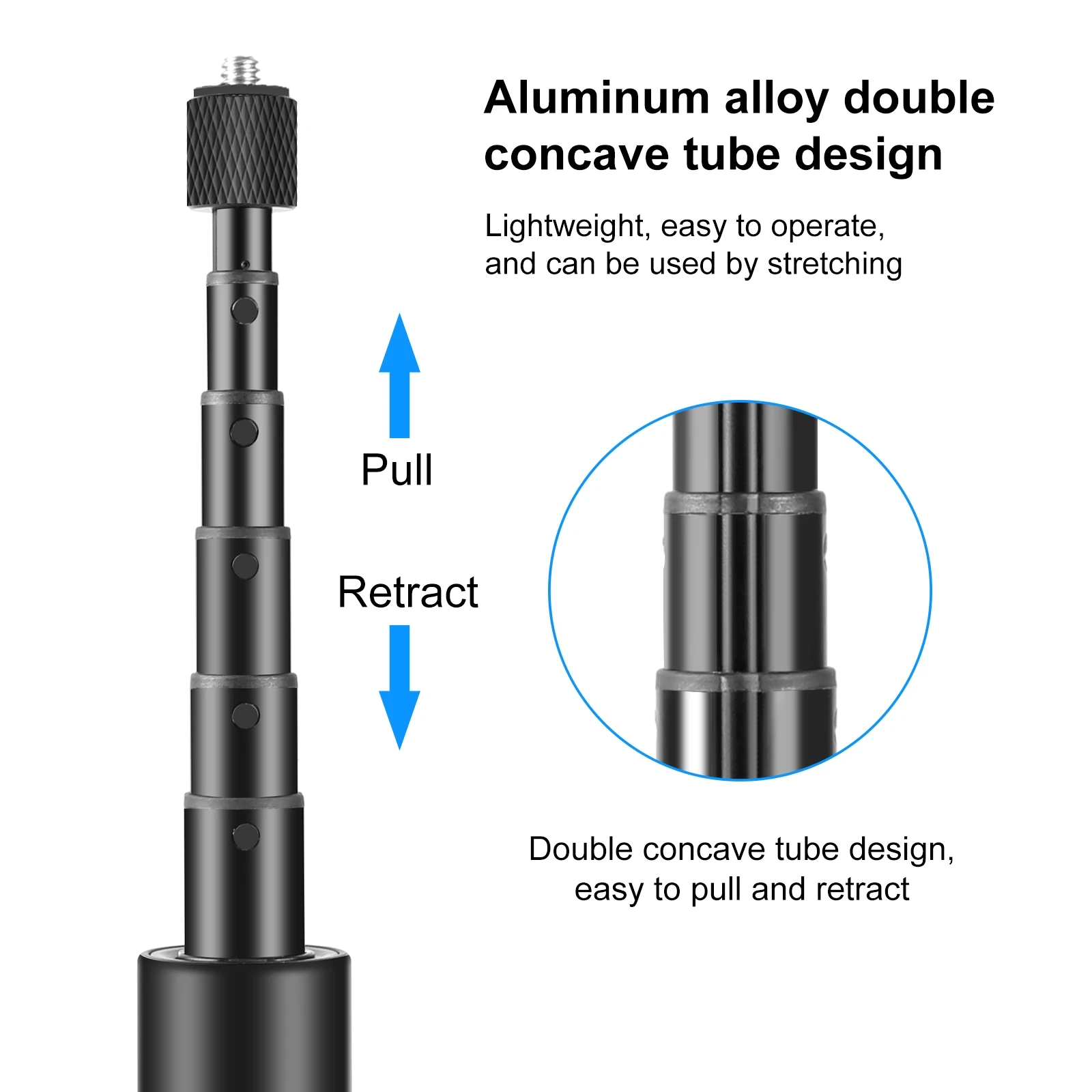 PULUZ 1.22m Retractable Invisible Selfie Stick with Tripod For Insta360 X4 / X4 Air / X3