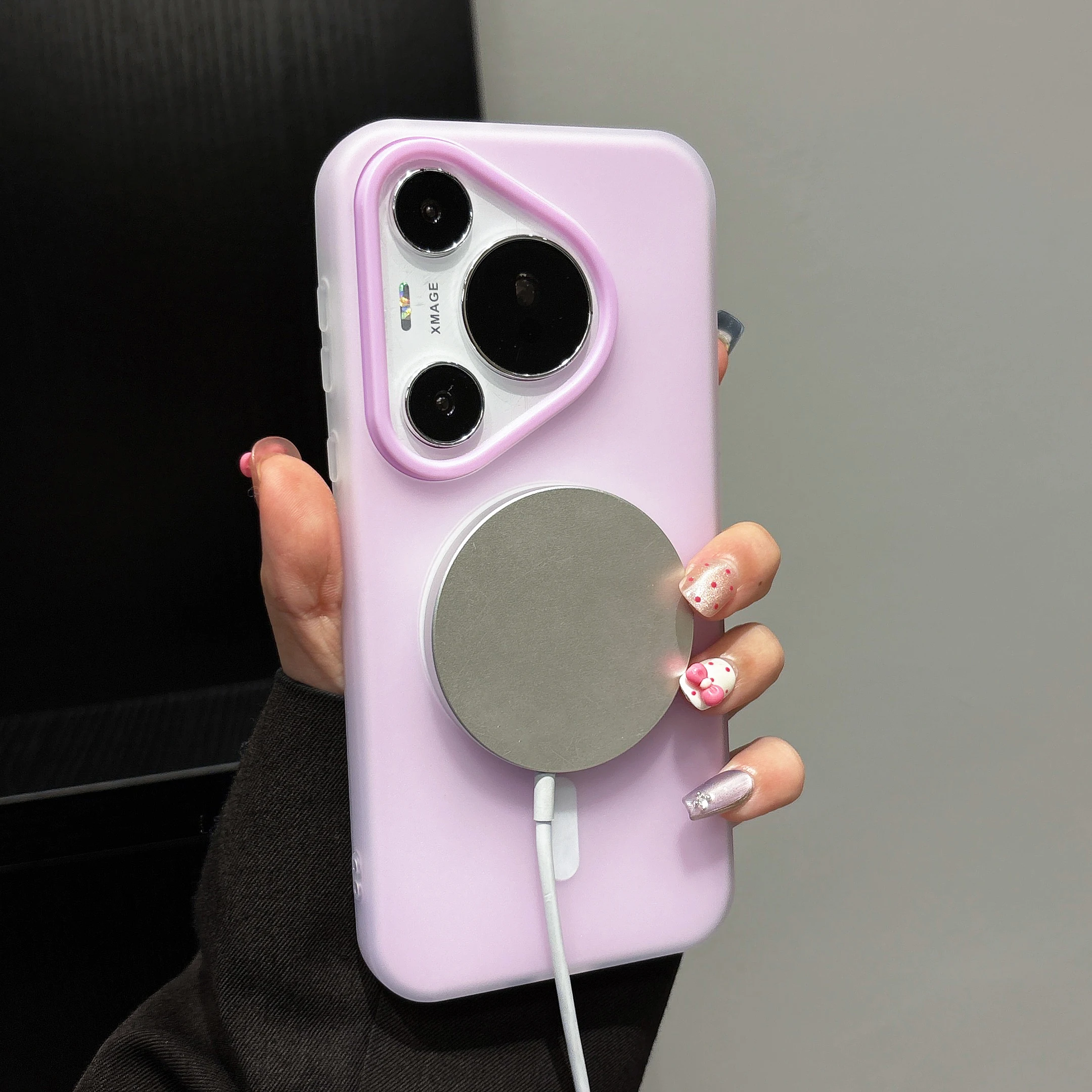 Magnetic Skin-Feel Wireless Charging Armor Case - Colorful Finish