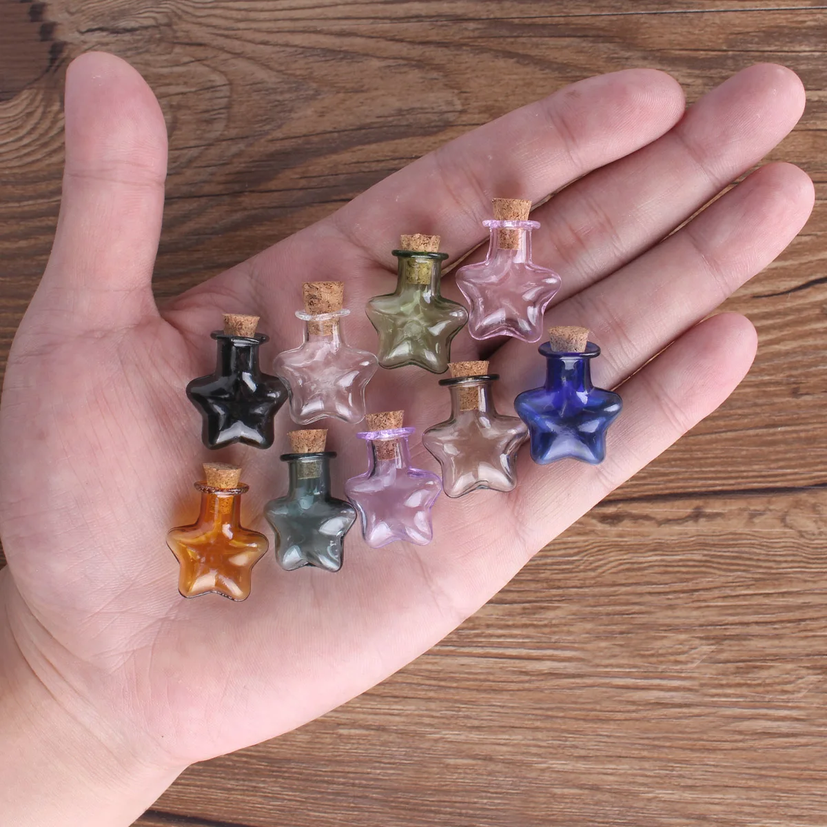 Description Picture 3 of itemMini Color Glass Bottles with Cork Miniature Vase Tiny Jar Vials Small Containers for DIY Art Crafts Wedding Favors